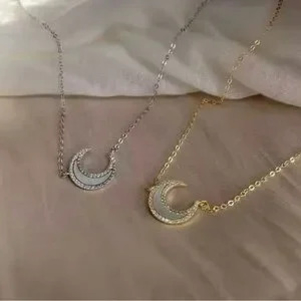 Moon Shiny Cubic Zirconia Necklace for Women